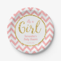 Pink Baby Shower Paper Plates