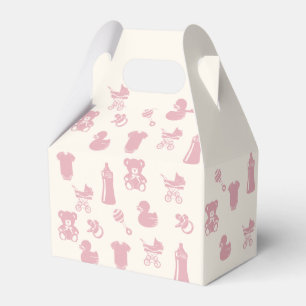 Pink Baby Shower Pattern Favor Boxes