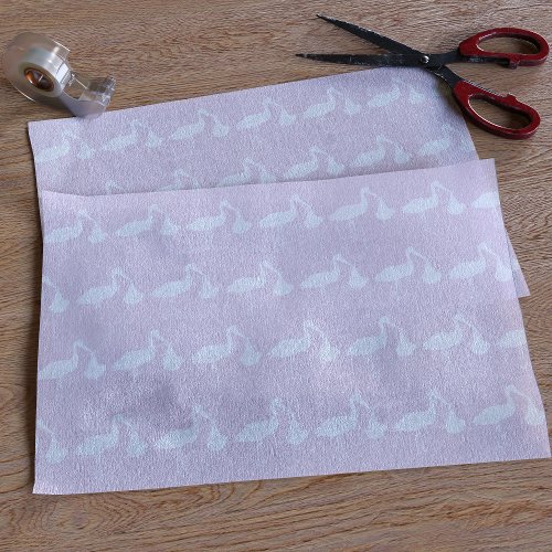 Pink Baby Shower Stork Pattern Tissue Paper