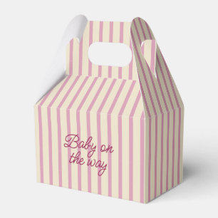 Pink Baby Shower Stripped Favor Boxes