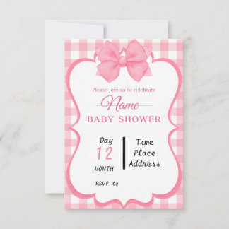 Pink Baby Shower Theme Invitations