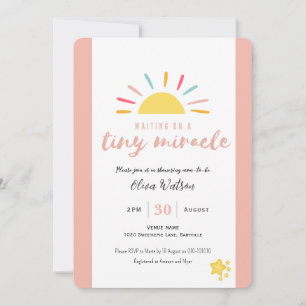 Pink Baby Shower Tiny Miracle Invitation