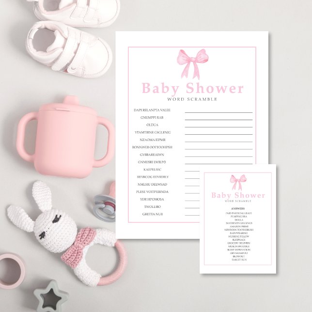 Pink Baby Shower Word Scramble Answer Sheet–Print Letterhead (Creator Uploaded)