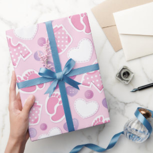 Pink Baby Shower  Wrapping Paper