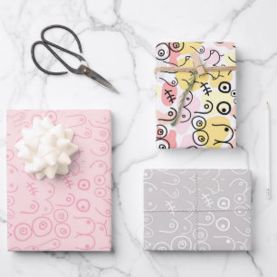 Pink baby shower wrapping paper sheets