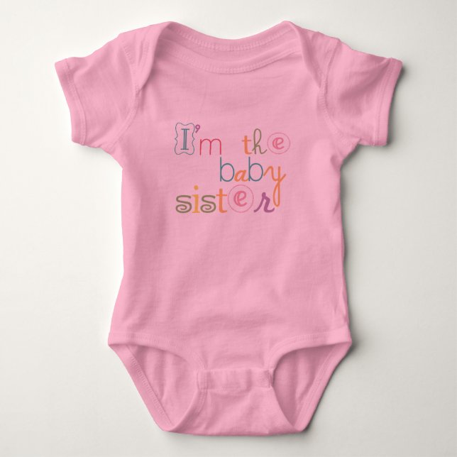 Pink Baby Sister Girl Baby Romper (Front)
