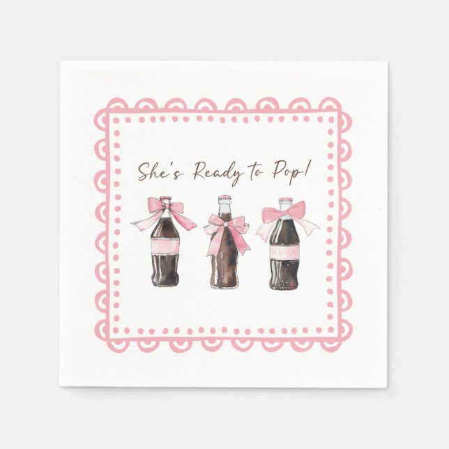 Pink Baby Soda Ready to POP  Napkins (Front)