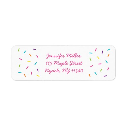 Pink Baby Sprinkle Address Label