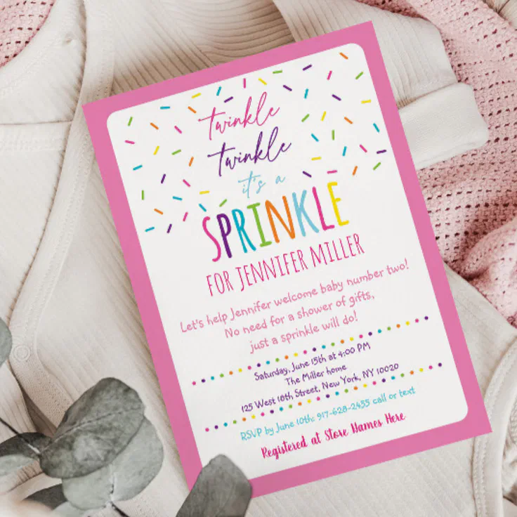 Pink Baby Sprinkle Invitation Zazzle