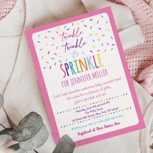 Pink Baby Sprinkle Invitation
