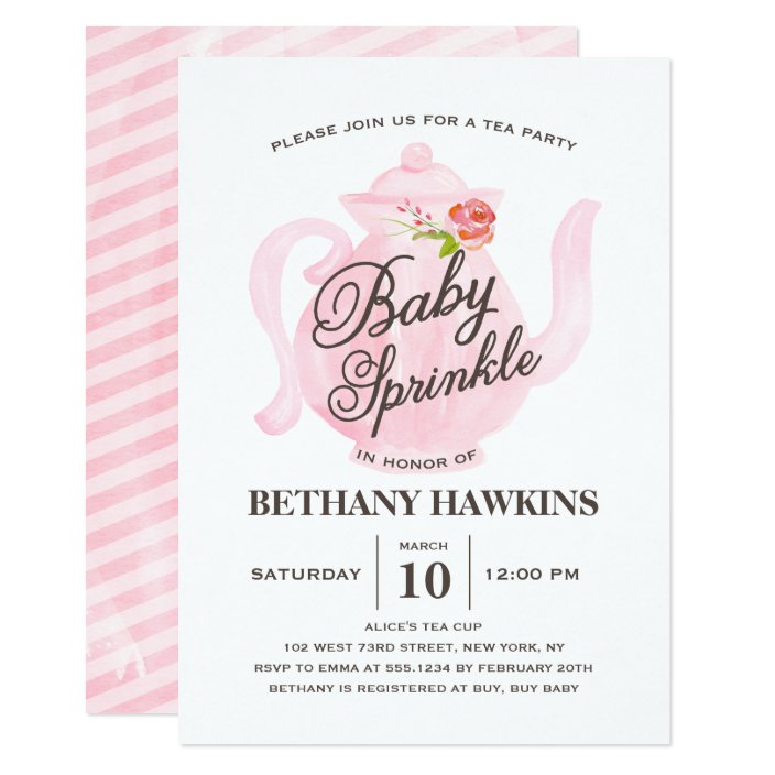 baby sprinkle tea party invitations