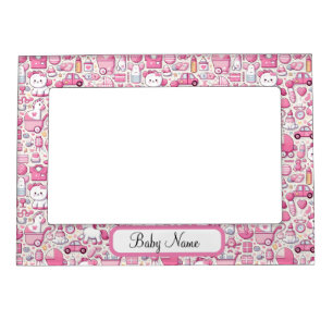 Pink Baby Toy Girl Design Magnetic Frame