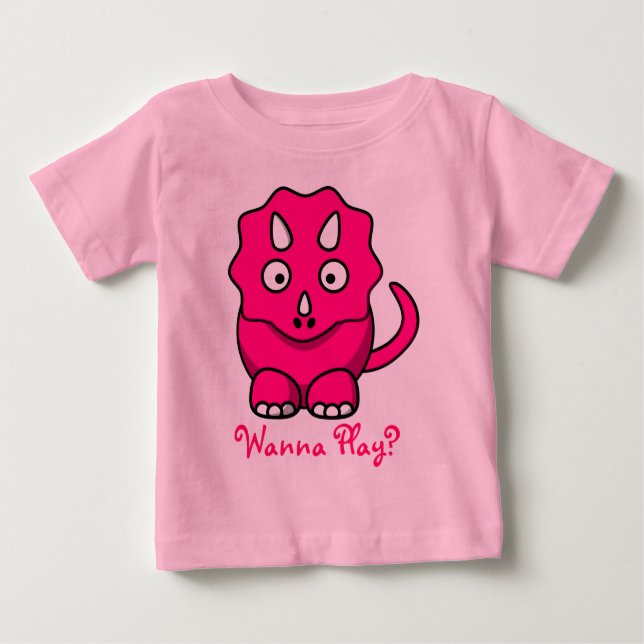 Pink Baby Triceratops T-shirt (Front)