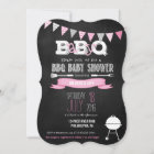 Pink BabyQ BBQ Baby Shower Invitation