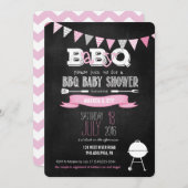 Pink BabyQ BBQ Baby Shower Invitation (Front/Back)