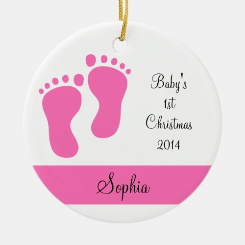 Pink Baby's 1st Christmas Ornaments