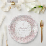 pink baby's breath Baptism Paper Plates<br><div class="desc">Baptism paper plates</div>