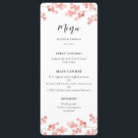 Pink Baby's breath Floral wedding menu card<br><div class="desc">Delicate blush pink flowers and elegant calligraphy for this watercolor romantic design,  perfect for your wedding stationery or any occasion. Fully customizable font color.</div>