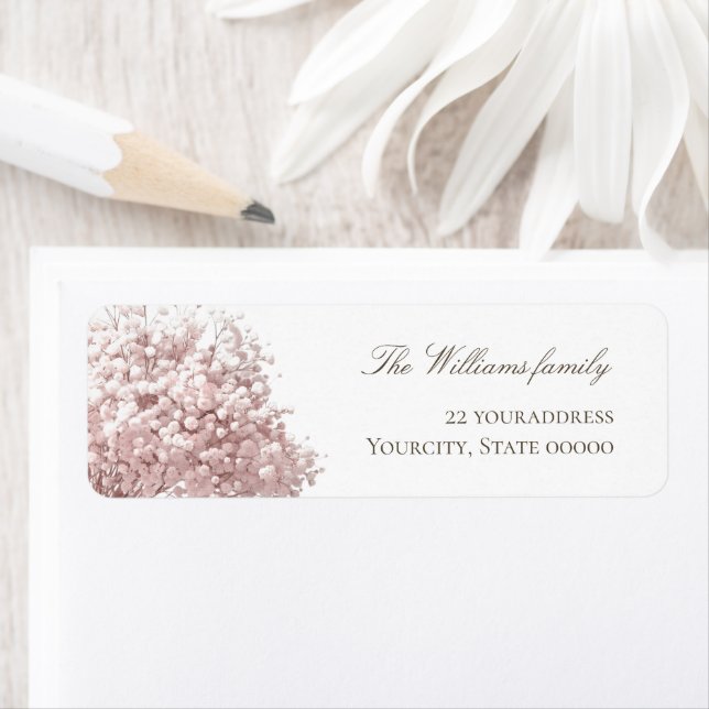 pink baby's breath label (Insitu)