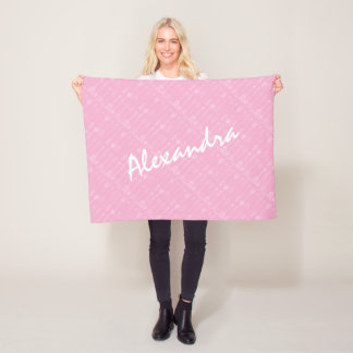 Pink Babys Name Abstract Arrow Rustic Pattern Fleece Blanket