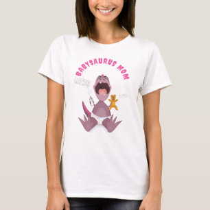 Pink Babysaurus Mom T-rex T-Shirt