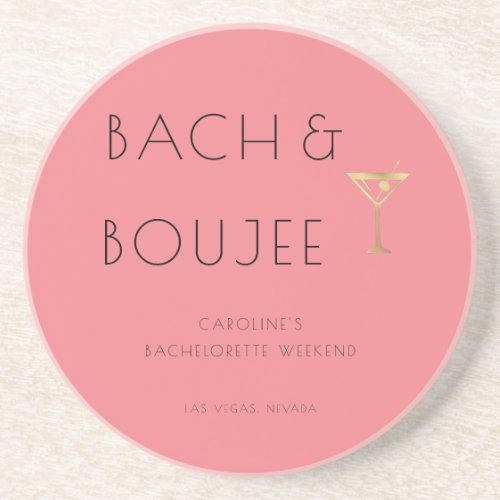 Pink Bach and Boujee Bachelorette Party Coaster
