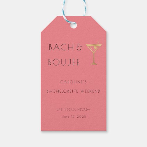 Pink Bach and Boujee Bachelorette Party Gift Tags