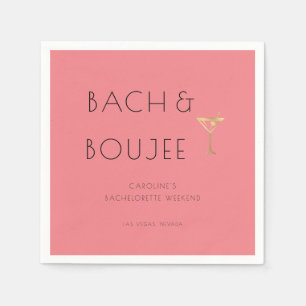 Pink Bach and Boujee Bachelorette Party Napkins
