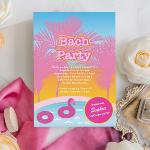 Pink Bach Party Invitation