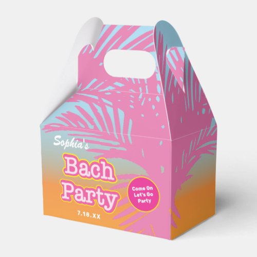 Pink Bach Party Name Favor Box