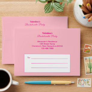 Pink Bachelorette Party Envelope