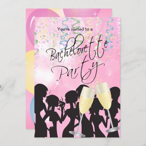 Pink Bachelorette Party Invitation