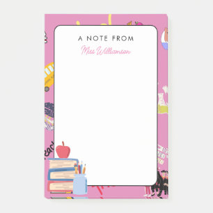Pink Back To School A Note from Teacher Cute