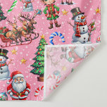 Pink Background Christmas Decorative Pattern Fabric