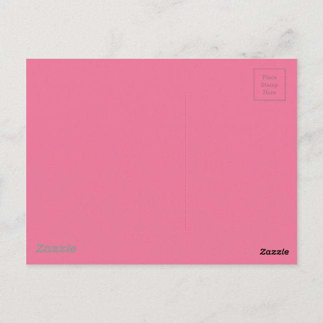Pink Background Color Postcard (Back)