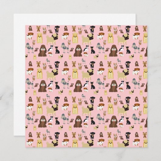 pink background dogs pattern. (Front/Back)