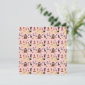 pink background dogs pattern. (Standing Front)