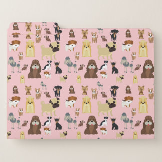pink background dogs pattern. file folder