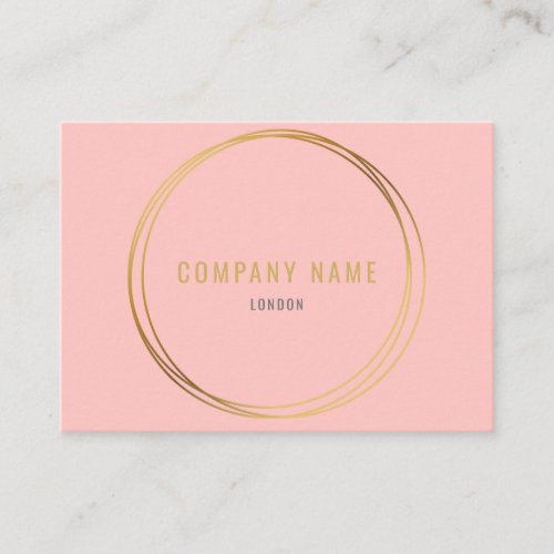 Pink background gold effect rings professional business card