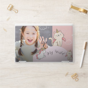 Pink background & sweet girl HP laptop skin