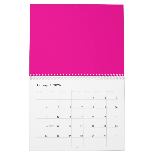 Pink Background with Black Border Design Ideas  Calendar (Jan 2026)