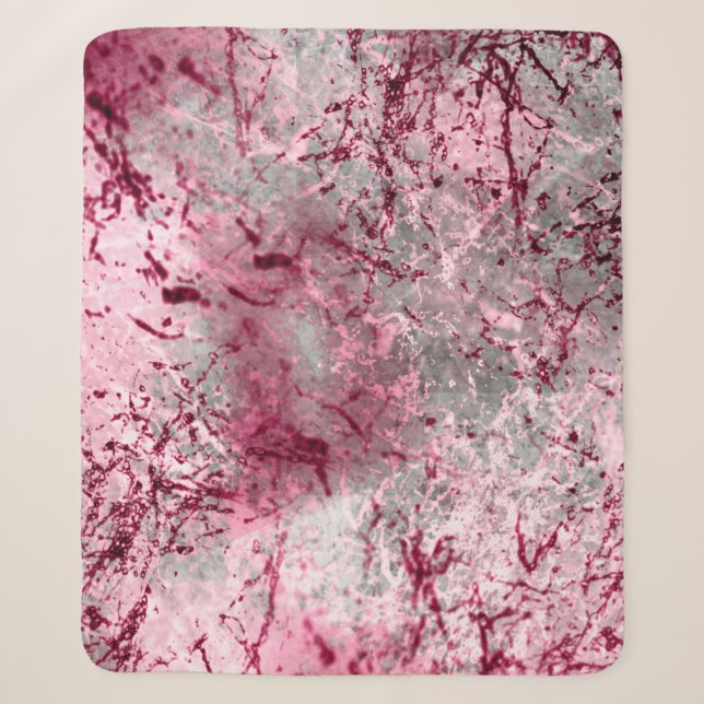 pink backgroundart, deco, pattern, abstract, aged, sherpa blanket (Front)