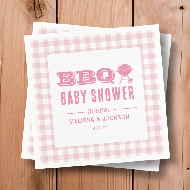 Pink Backyard BBQ Baby Shower  Napkins (Creator Uploaded)