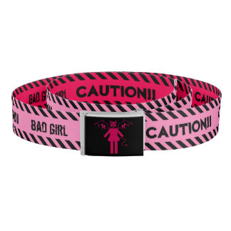 Pink Bad Girl Caution Tape Belt