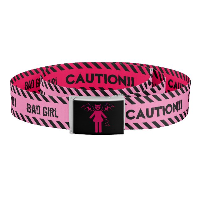 Pink Bad Girl Caution Tape Belt (Coil)