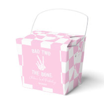 Pink Bad Two The Bone Skeleton 2nd Birthday Party Favor Boxes