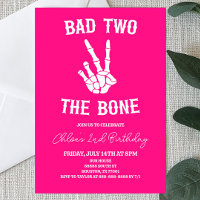 Pink Bad Two The Bone Skeleton 2nd Birthday Party