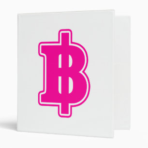 PINK BAHT SIGN ฿ Thai Money Currency ฿ Binder