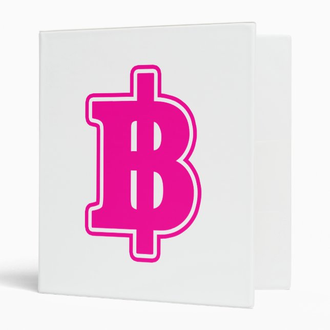 PINK BAHT SIGN ฿ Thai Money Currency ฿ Binder (Front/Inside)