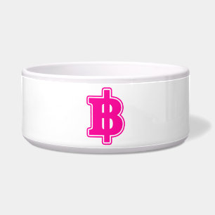 PINK BAHT SIGN ฿ Thai Money Currency ฿ Bowl